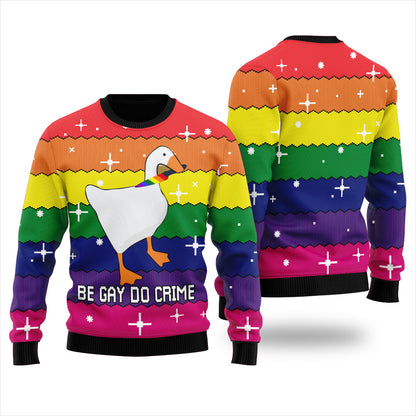 Be Gay Do Crime Goose Christmas Sweater Women