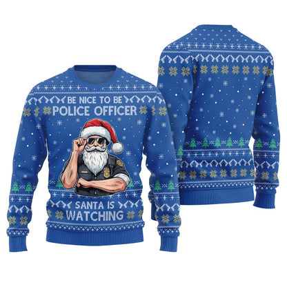 Be Nice To Be Police Officer Funny Christmas Sweater