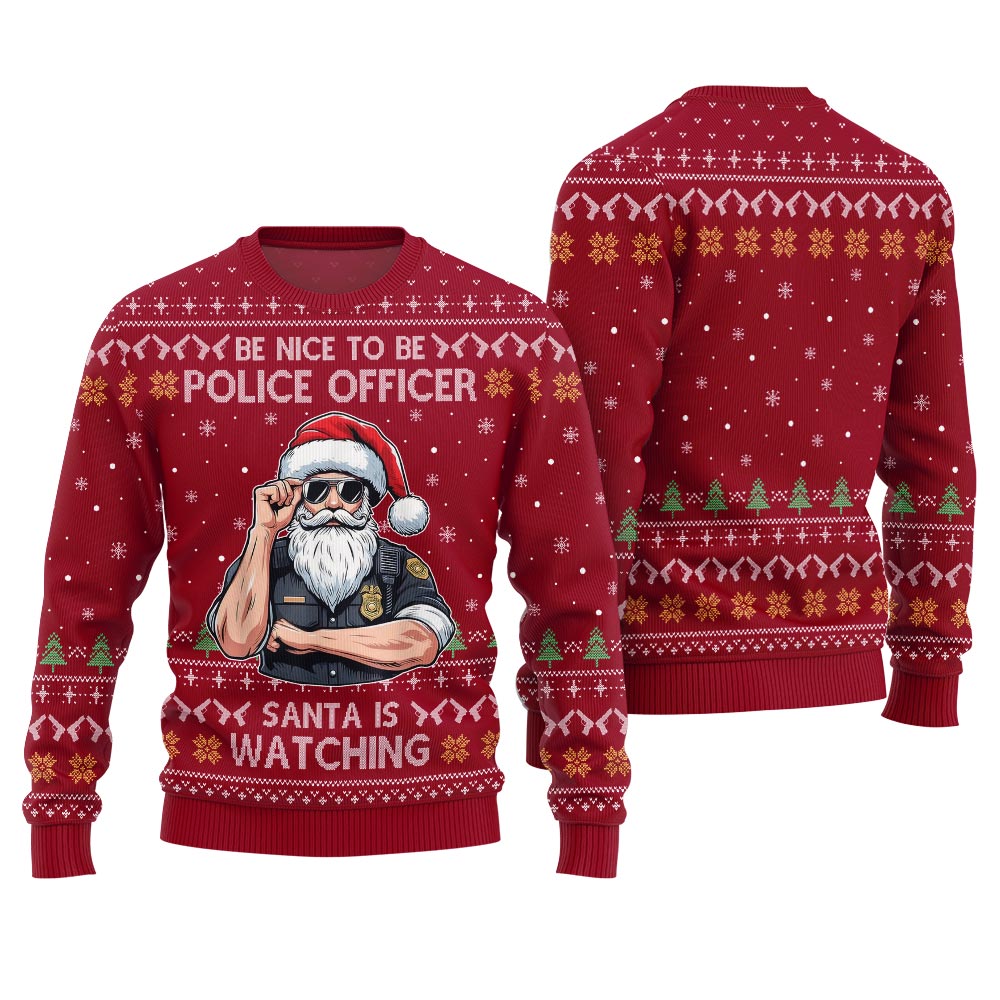 Be Nice To Be Police Officer Funny Christmas Sweater
