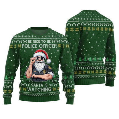 Be Nice To Be Police Officer Funny Christmas Sweater