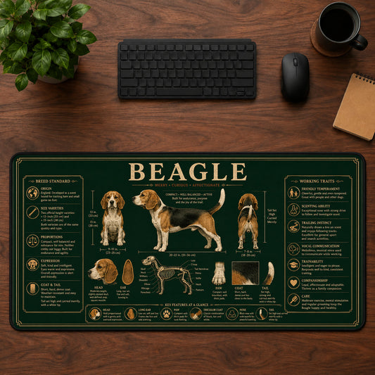 Beagle Desk Mat Mouse Pad | 5To9Vibe