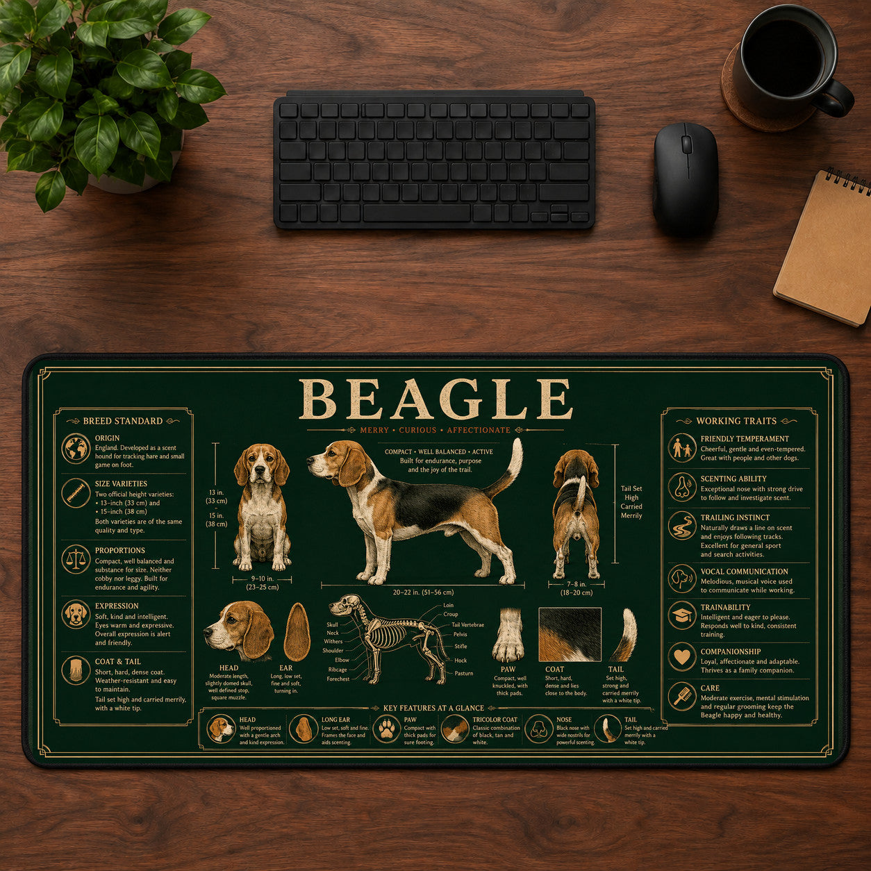 Beagle Desk Mat Mouse Pad | 5To9Vibe