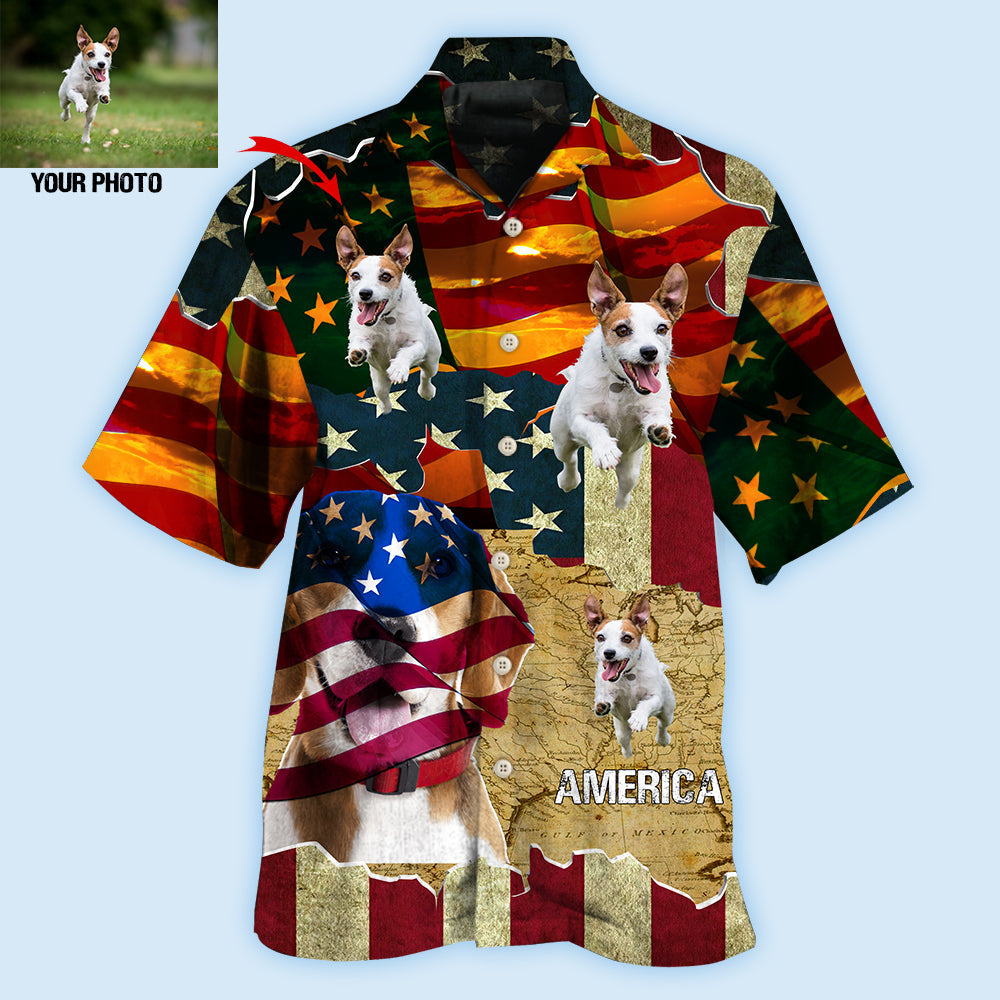 Beagle America Sunset Style Custom Photo - Hawaiian Shirt 