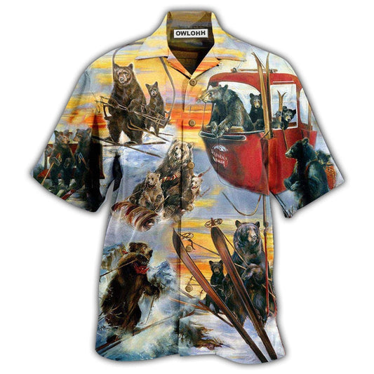Hawaiian Shirt / Adults / S Bear Live Breathe Ski Funny - Hawaiian Shirt 