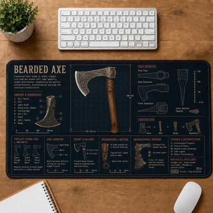 Bearded Axe Viking History and Culture Guide Desk Mat | 5To9Vibe
