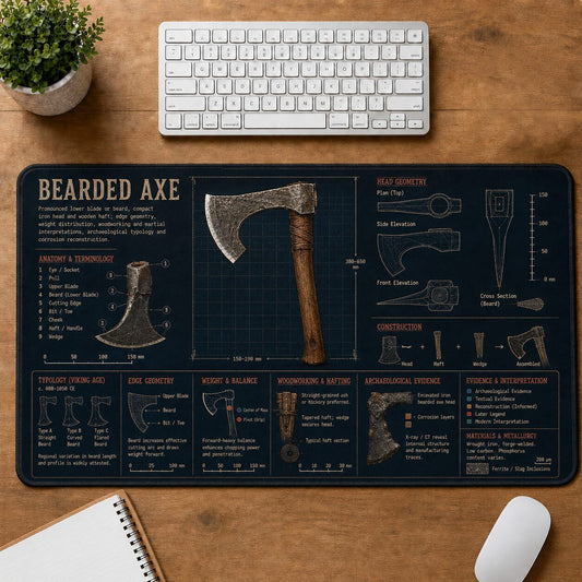 Bearded Axe Viking History and Culture Guide Desk Mat | 5To9Vibe