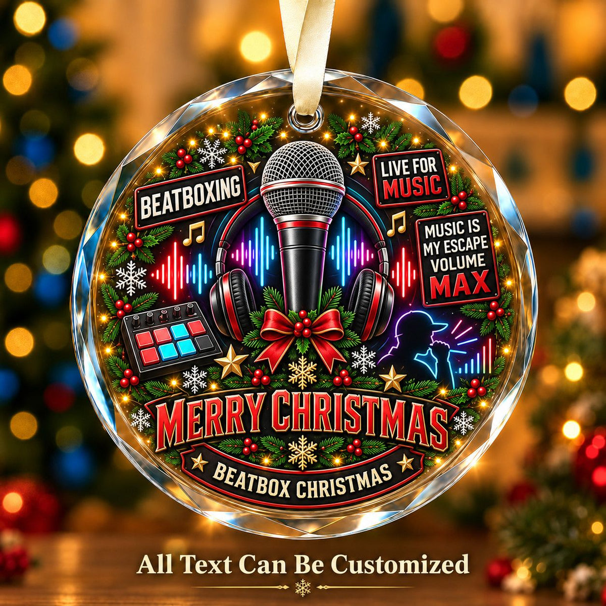 Beatboxing Personalized Glass Ornament | 5To9Vibe