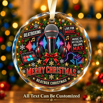 Beatboxing Personalized Glass Ornament | 5To9Vibe