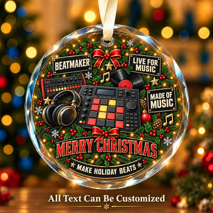 Beatmaker Personalized Glass Ornament | 5To9Vibe