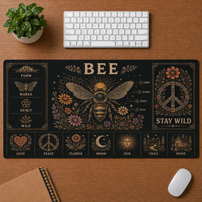 Elephant Hippie Desk Mat Mouse Pad | 5To9Vibe - Bee style
