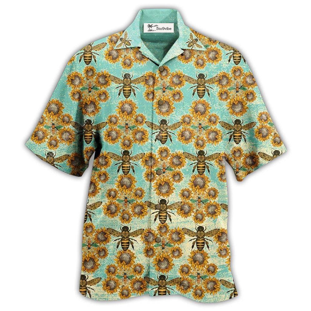 Hawaiian Shirt / Adults / S Bee Loves Sunflowers - Hawaiian Shirt 