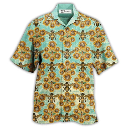 Hawaiian Shirt / Adults / S Bee Loves Sunflowers - Hawaiian Shirt 