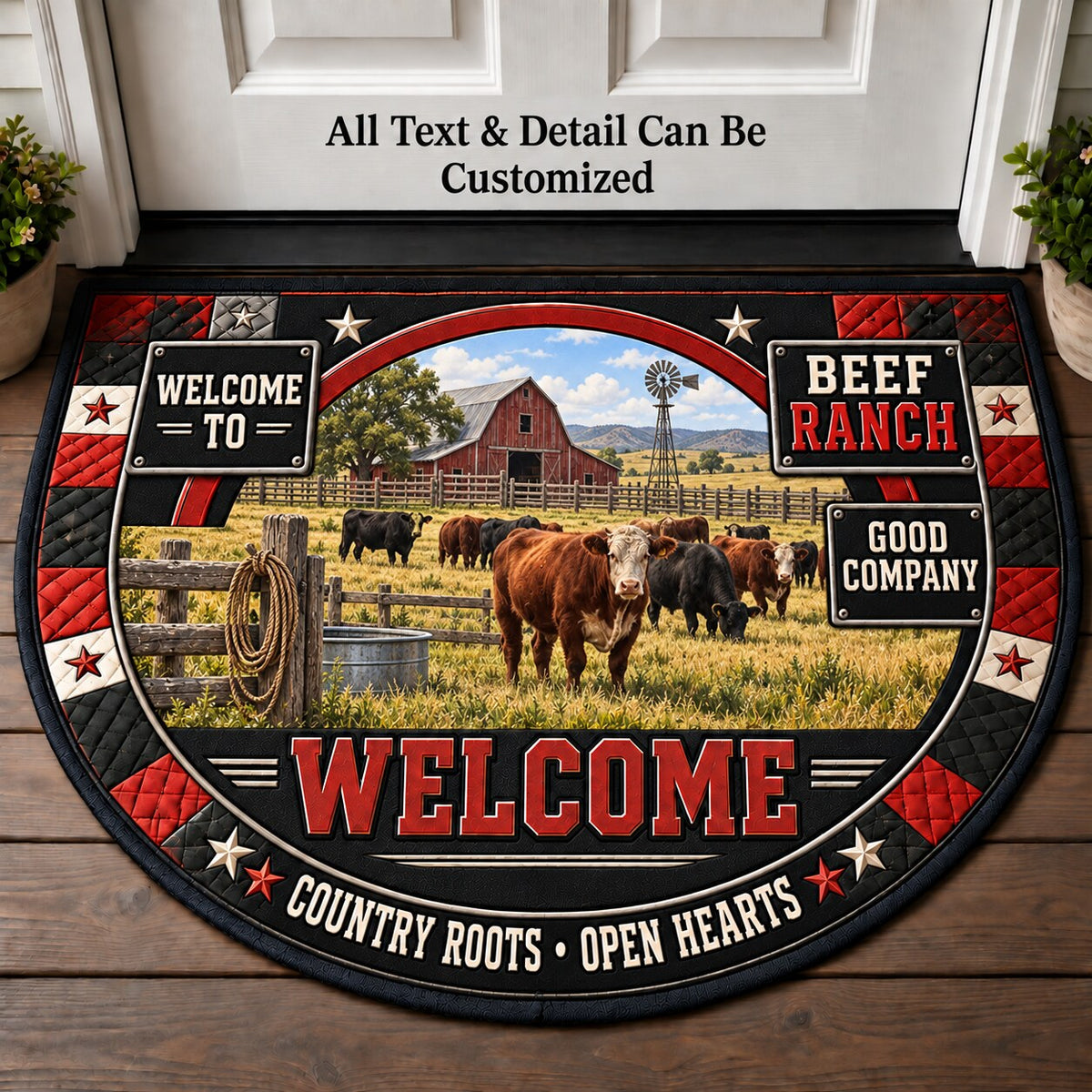 Beef Ranch Personalized Half Round Mat | 5To9Vibe