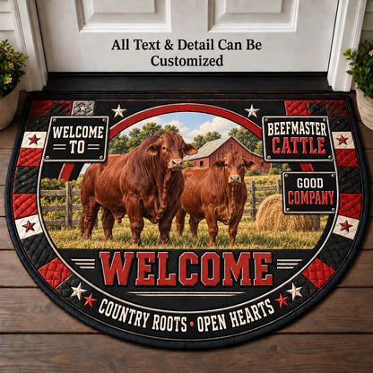Beefmaster Cattle Personalized Half Round Mat | 5To9Vibe