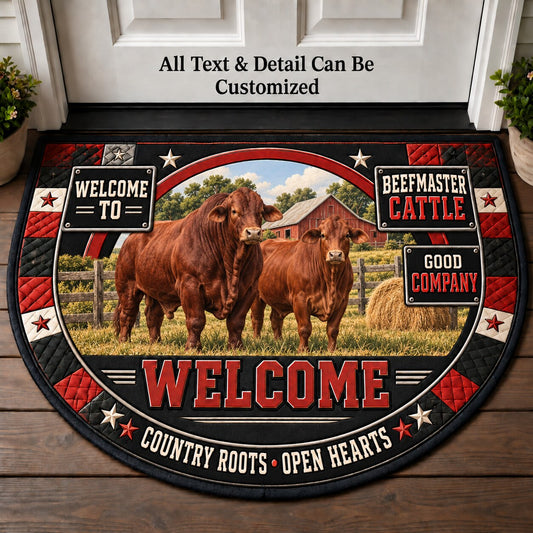 Beefmaster Cattle Personalized Half Round Mat | 5To9Vibe