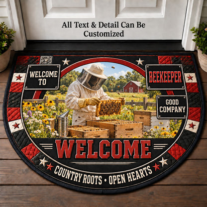 Beekeeper Personalized Half Round Mat | 5To9Vibe