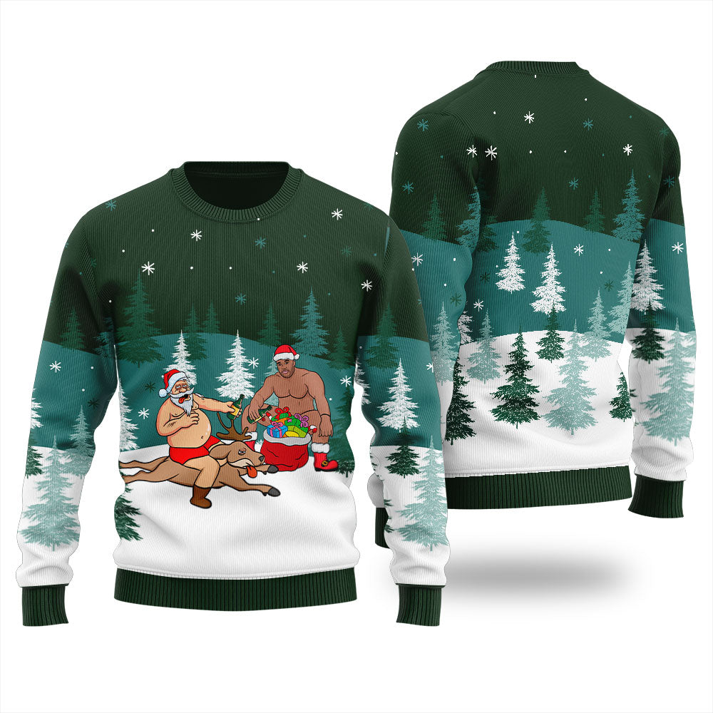 Its The Most Wonderful Time For A Beer Santa Barry Wood Sweater For Women