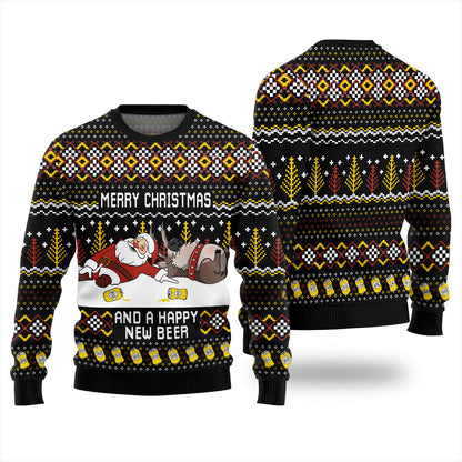 Merry Beermas Ugly Christmas Sweater For Men