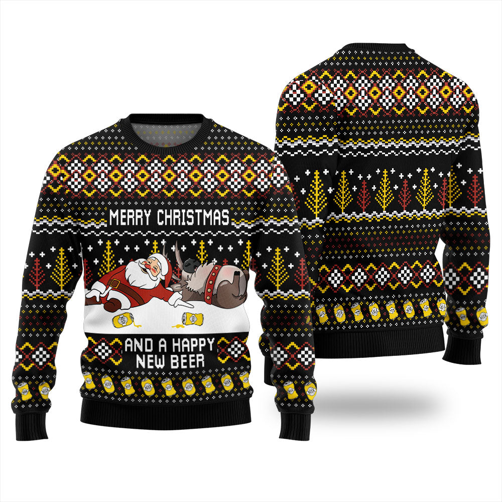 Beer and Cheers Ugly Christmas Sweater For Unisex