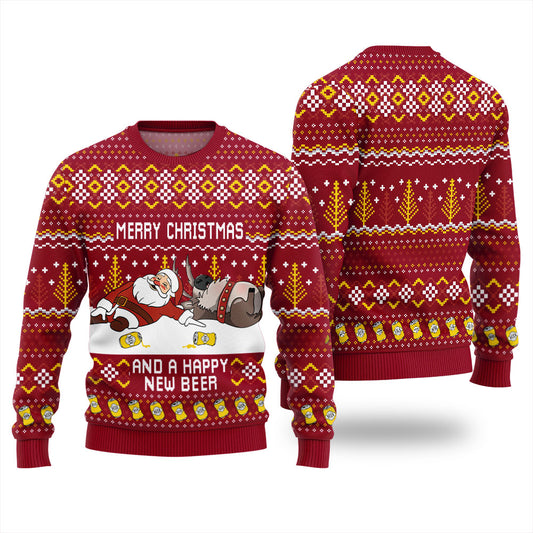 Beer and Cheers Ugly Christmas Sweater For Unisex