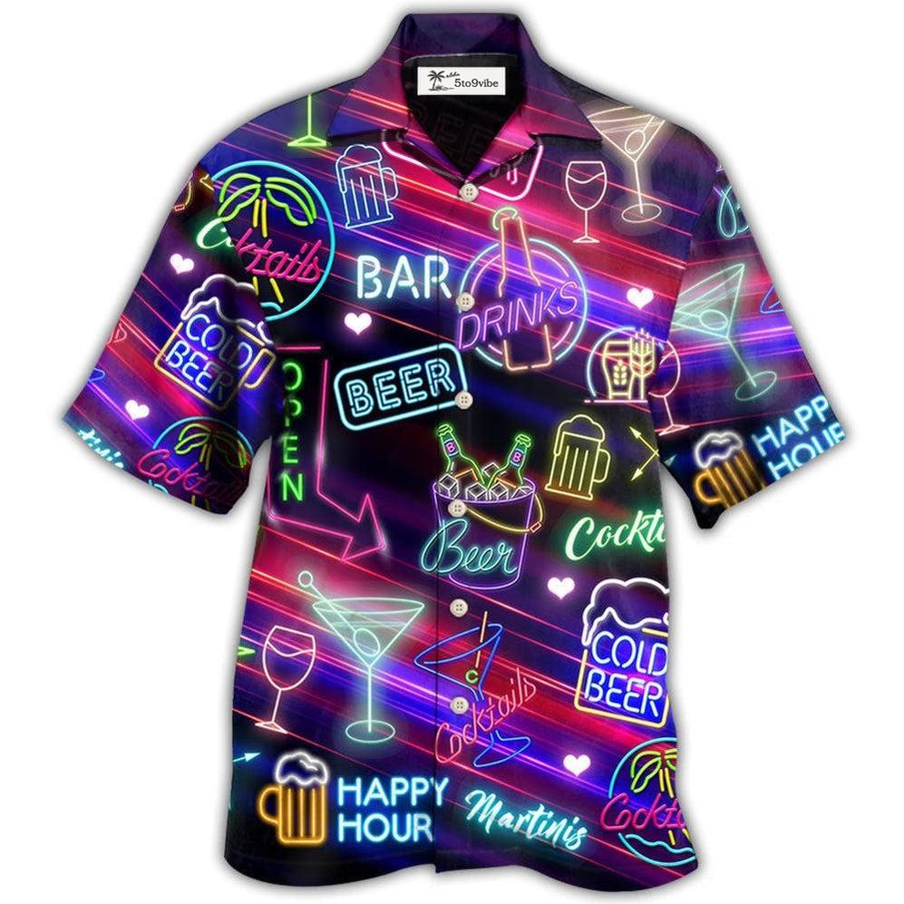 Hawaiian Shirt / Adults / S Beer Cocktails Drinking Bar - Hawaiian Shirt 