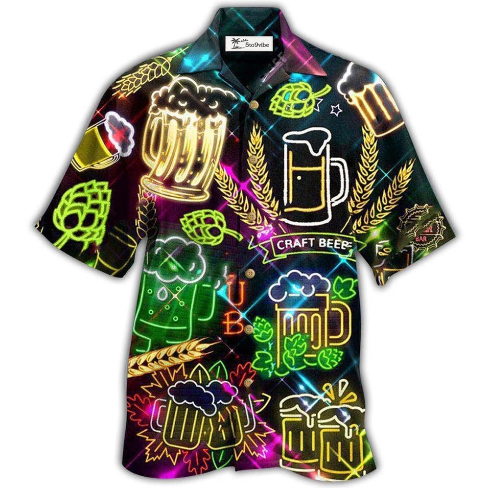 Hawaiian Shirt / Adults / S Beer It's Beer O'clock Neon Style - Hawaiian Shirt 