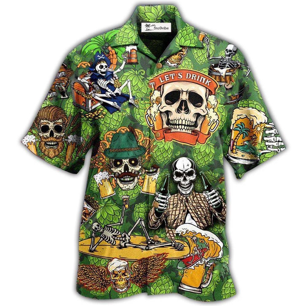 Hawaiian Shirt / Adults / S Beer It's Beer Time Skull - Hawaiian Shirt 