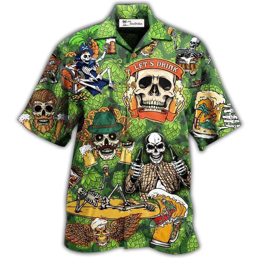 Hawaiian Shirt / Adults / S Beer It's Beer Time Skull - Hawaiian Shirt 