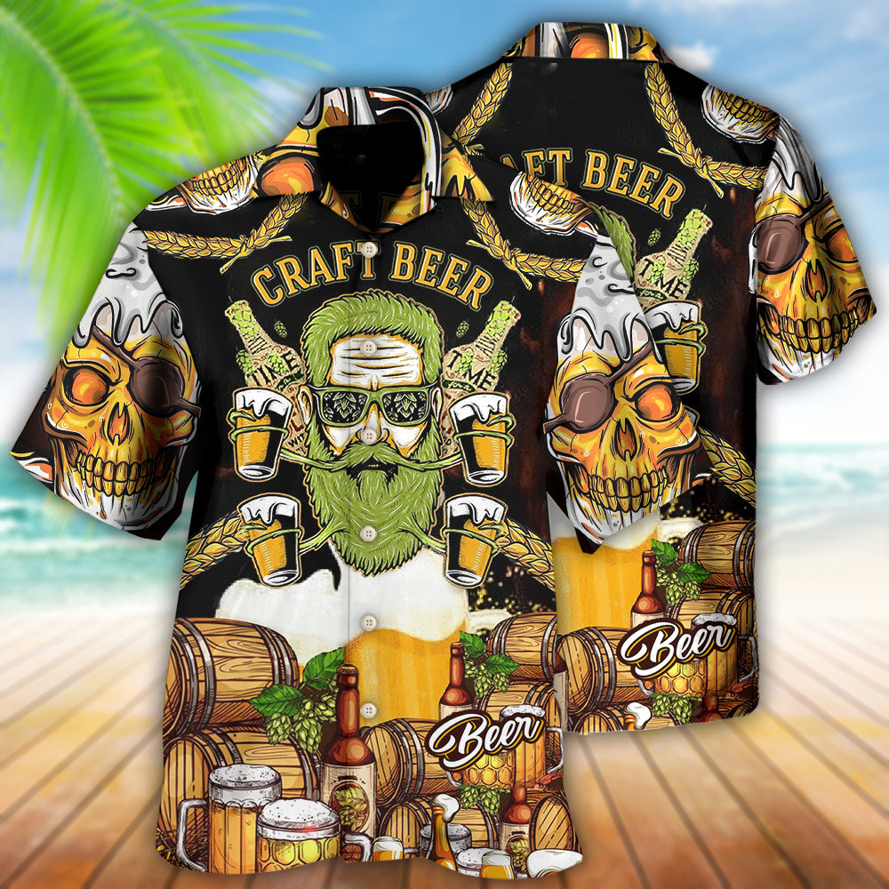 Beer Skull Craft Beer - Hawaiian Shirt 