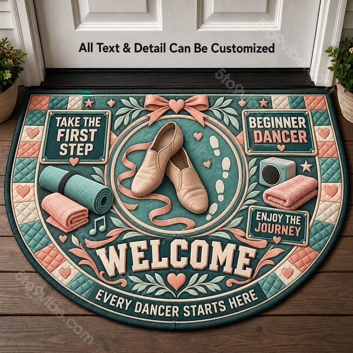 Beginner Dancer Personalized Half Round Mat | 5To9Vibe
