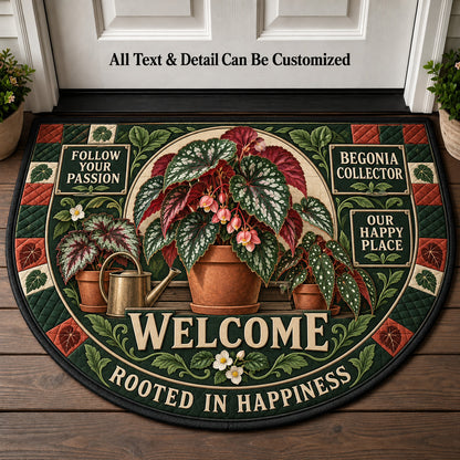 Begonia Collector Personalized Half Round Mat | 5To9Vibe