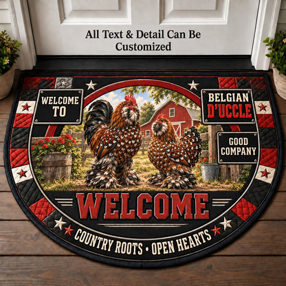 Belgian d'Uccle Personalized Half Round Mat | 5To9Vibe