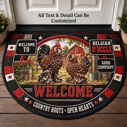 Belgian d'Uccle Personalized Half Round Mat | 5To9Vibe
