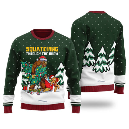 Believe In Bigfoot Mens Ugly Christmas Sweater