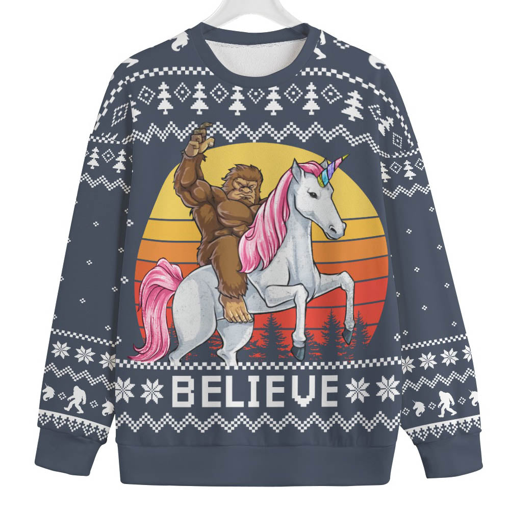 Believe In Bigfoot Plus Size Ugly Christmas Sweater