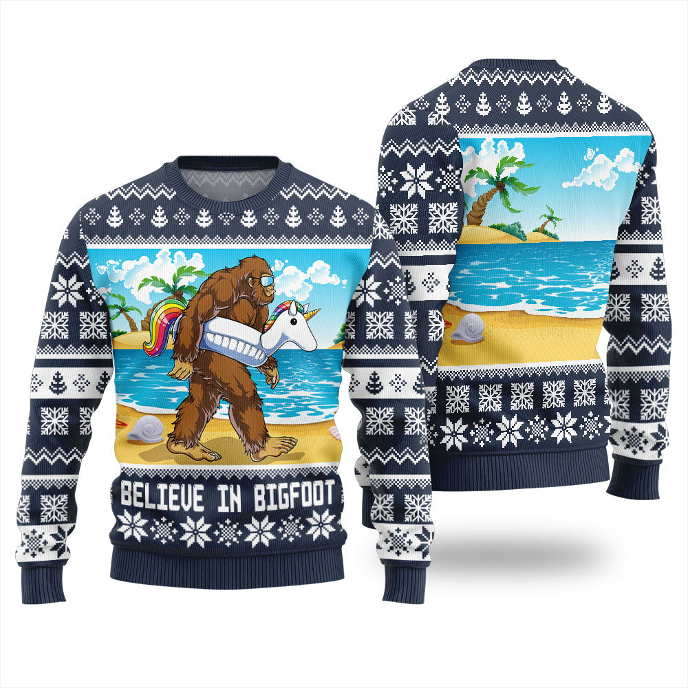 Believe In Bigfoot Ugly Sweater Unisex