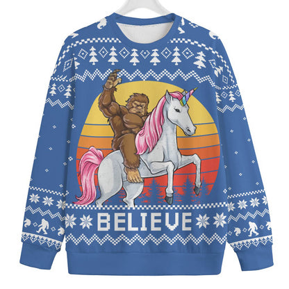 Believe In Bigfoot Women's Plus Size Ugly Christmas Sweater