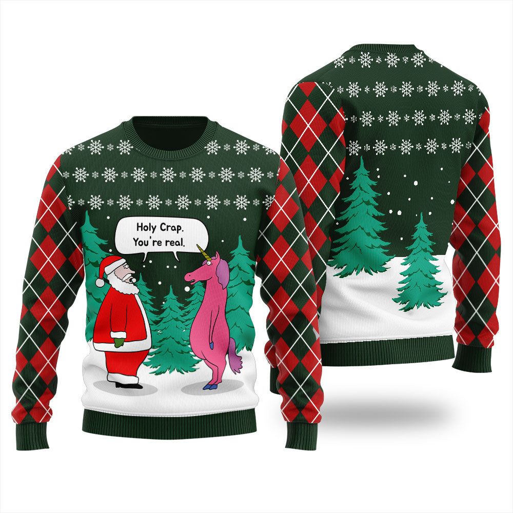 Santa Unicorn Fiction Men's Ugly Christmas Sweater