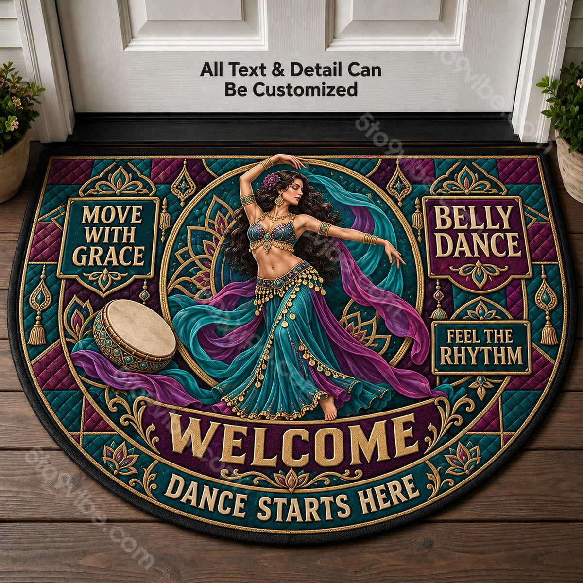 Belly Dance Personalized Half Round Mat | 5To9Vibe