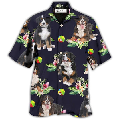 Hawaiian Shirt / Adults / S Bernese Mountain Dog Ball Tropical Floral - Hawaiian Shirt 