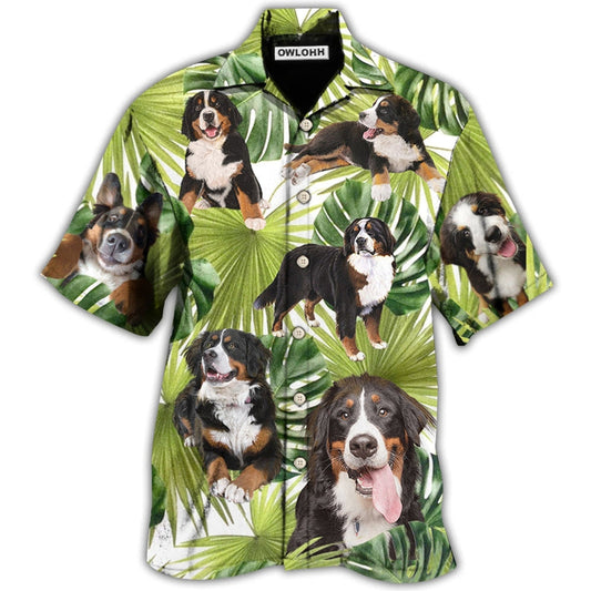 Hawaiian Shirt / Adults / S Bernese Mountain Dog Tropical Leaf Lover - Hawaiian Shirt 