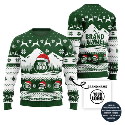 Best Custom Logo And Brand Name Xmas Mountain Sweater
