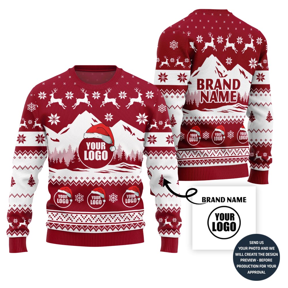 Best Custom Logo And Brand Name Xmas Mountain Sweater