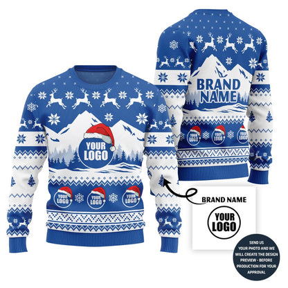 Best Custom Logo And Brand Name Xmas Mountain Sweater