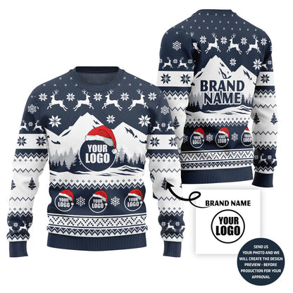 Best Custom Logo And Brand Name Xmas Mountain Sweater