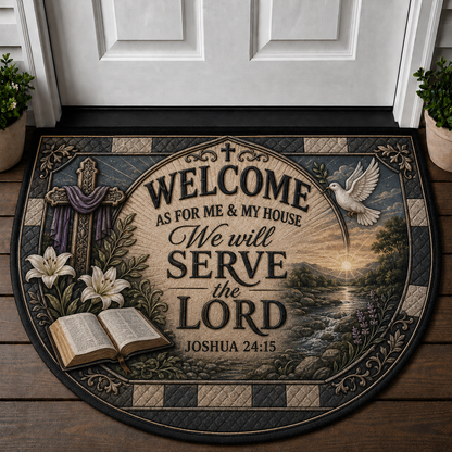 Jesus Welcome Mat - With God All Things Are Possible Christian Shield Doormat - 5to9vibe