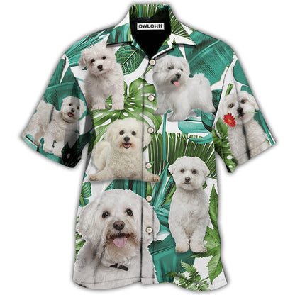 Hawaiian Shirt / Adults / S Bichon Frise Dog Tropical Leaf Style - Hawaiian Shirt 