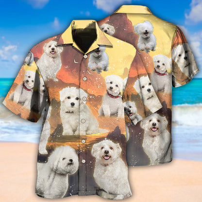 Bichon Frise Dog Lovely Sunset - Hawaiian Shirt 