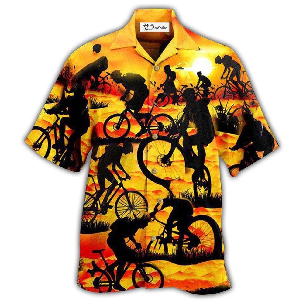 Hawaiian Shirt / Adults / S Bicycle It's Not A Race It's A Journey On The Sunset - Hawaiian Shirt 