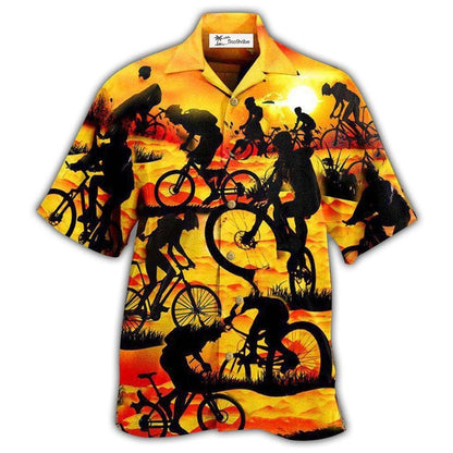 Hawaiian Shirt / Adults / S Bicycle It's Not A Race It's A Journey On The Sunset - Hawaiian Shirt 